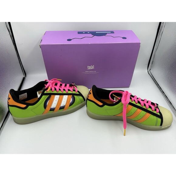 Adidas x The Simpsons Superstar Squishie Sneakers W Sz 7 |Green/Pink Ltd Edition - Picture 3 of 6